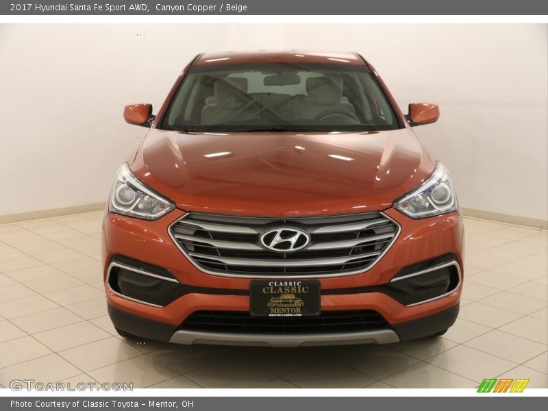 Canyon Copper / Beige 2017 Hyundai Santa Fe Sport AWD