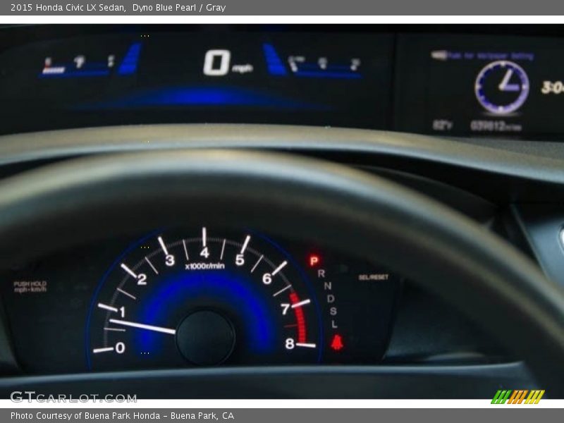 Dyno Blue Pearl / Gray 2015 Honda Civic LX Sedan