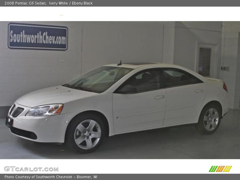Ivory White / Ebony Black 2008 Pontiac G6 Sedan