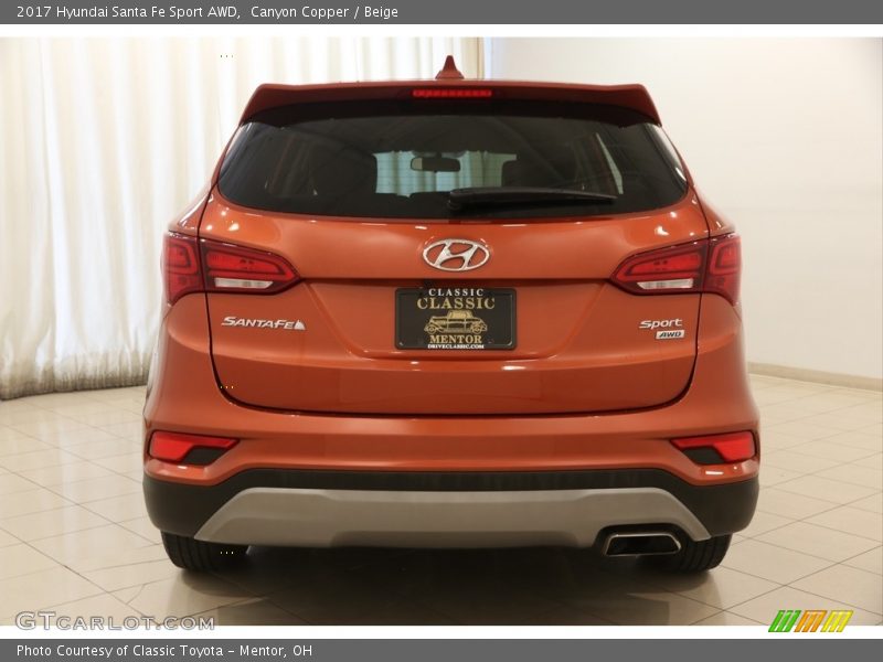 Canyon Copper / Beige 2017 Hyundai Santa Fe Sport AWD