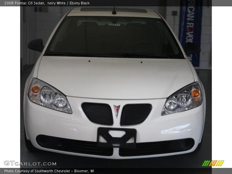 Ivory White / Ebony Black 2008 Pontiac G6 Sedan