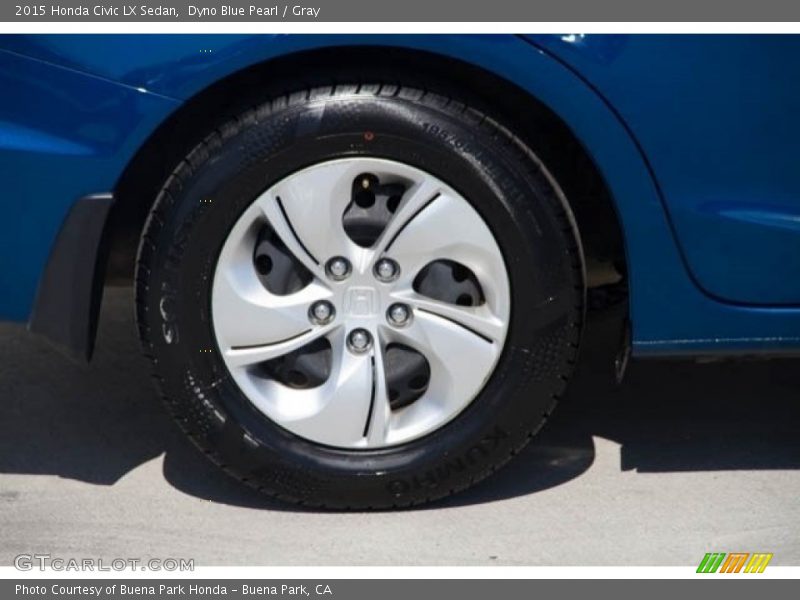 Dyno Blue Pearl / Gray 2015 Honda Civic LX Sedan
