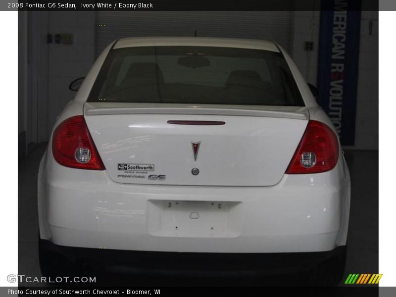 Ivory White / Ebony Black 2008 Pontiac G6 Sedan