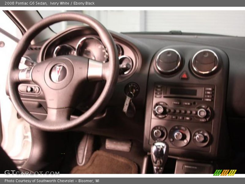 Ivory White / Ebony Black 2008 Pontiac G6 Sedan