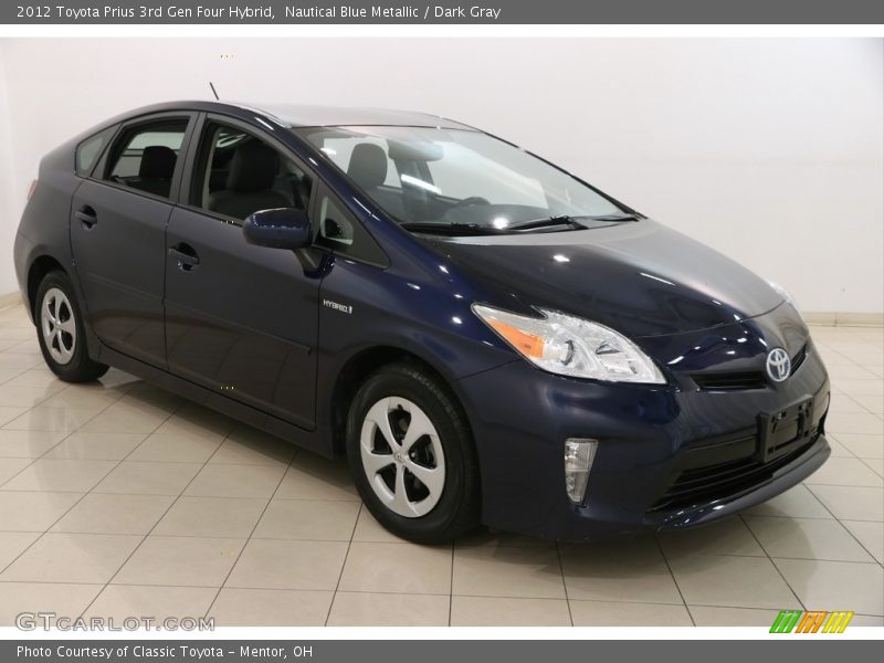 Nautical Blue Metallic / Dark Gray 2012 Toyota Prius 3rd Gen Four Hybrid