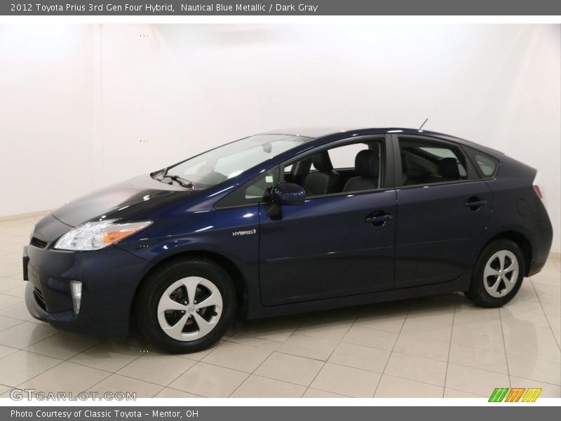 Nautical Blue Metallic / Dark Gray 2012 Toyota Prius 3rd Gen Four Hybrid