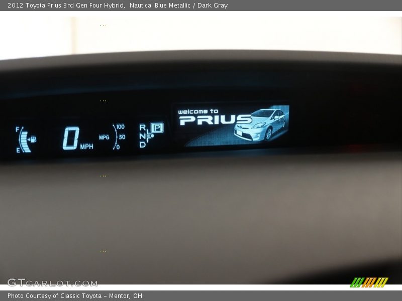 Nautical Blue Metallic / Dark Gray 2012 Toyota Prius 3rd Gen Four Hybrid