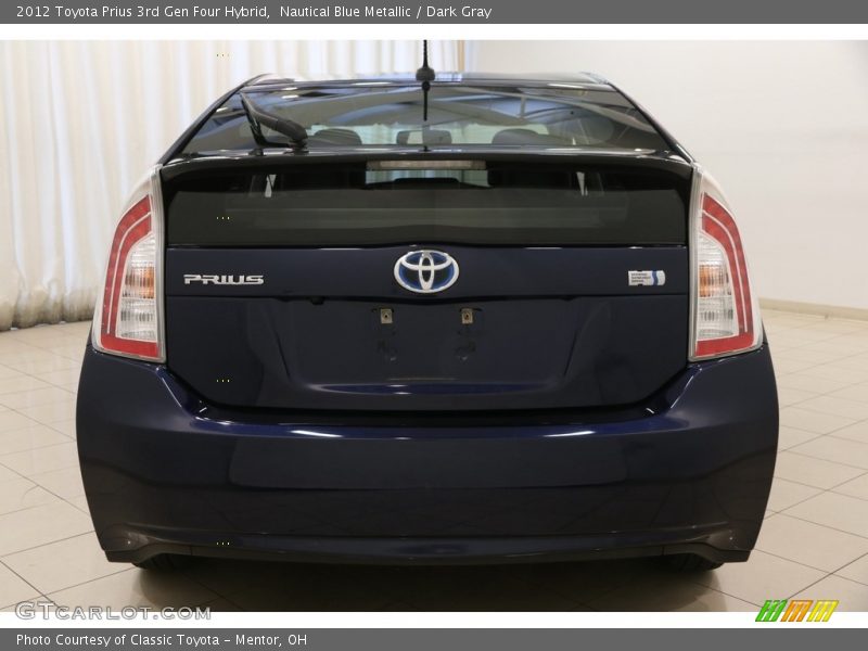Nautical Blue Metallic / Dark Gray 2012 Toyota Prius 3rd Gen Four Hybrid