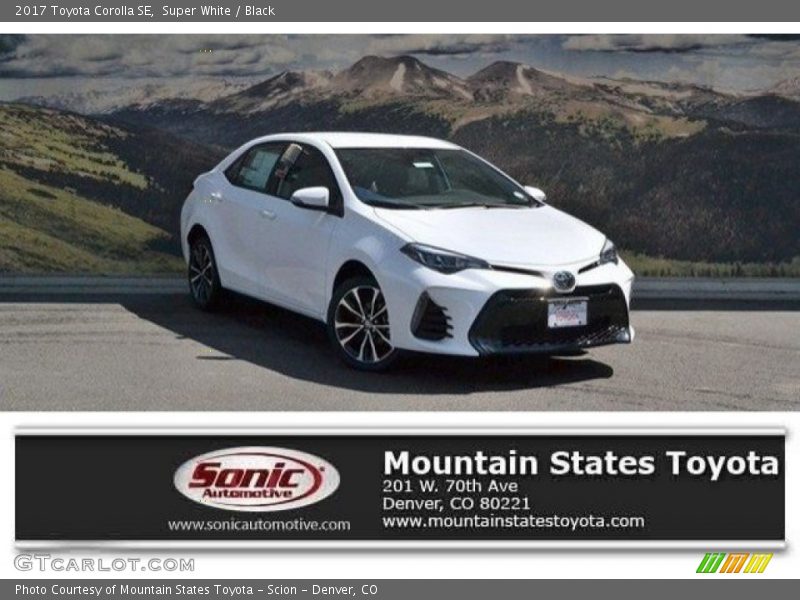 Super White / Black 2017 Toyota Corolla SE