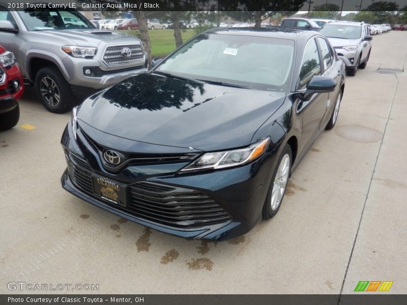 Galactic Aqua Mica / Black 2018 Toyota Camry LE