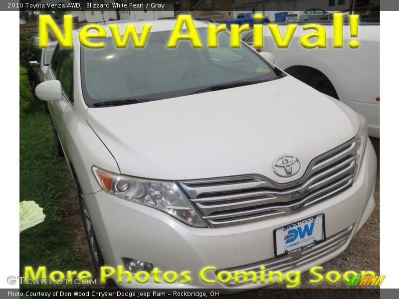 Blizzard White Pearl / Gray 2010 Toyota Venza AWD