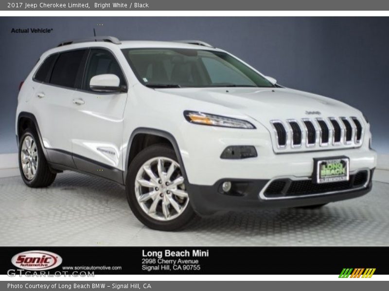 Bright White / Black 2017 Jeep Cherokee Limited