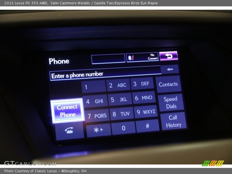 Satin Cashmere Metallic / Saddle Tan/Espresso Birds Eye Maple 2013 Lexus RX 350 AWD