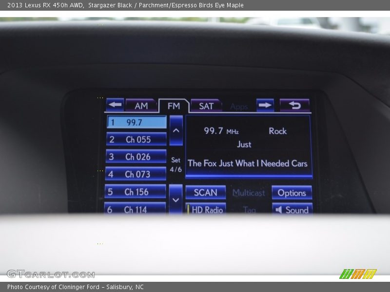 Stargazer Black / Parchment/Espresso Birds Eye Maple 2013 Lexus RX 450h AWD