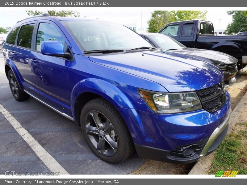 Blue Streak Pearl / Black 2015 Dodge Journey Crossroad