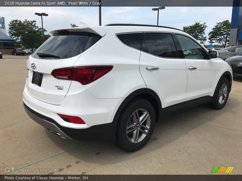 Pearl White / Gray 2018 Hyundai Santa Fe Sport AWD