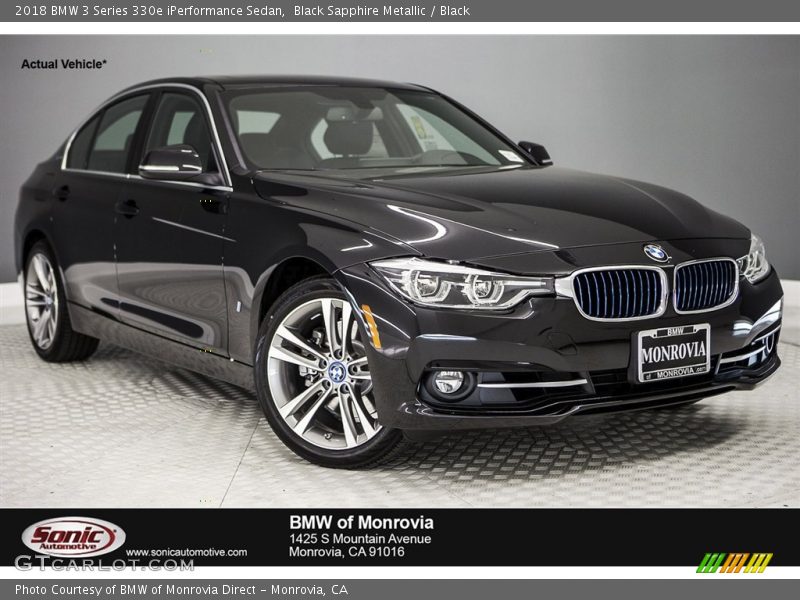 Black Sapphire Metallic / Black 2018 BMW 3 Series 330e iPerformance Sedan