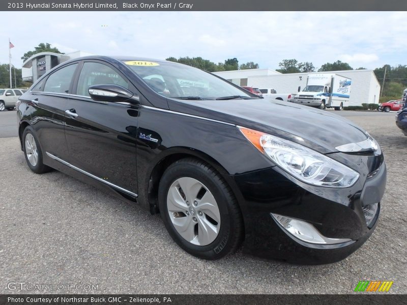 Black Onyx Pearl / Gray 2013 Hyundai Sonata Hybrid Limited