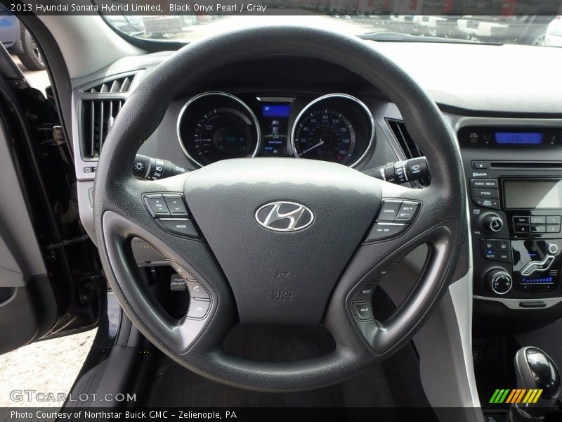 Black Onyx Pearl / Gray 2013 Hyundai Sonata Hybrid Limited