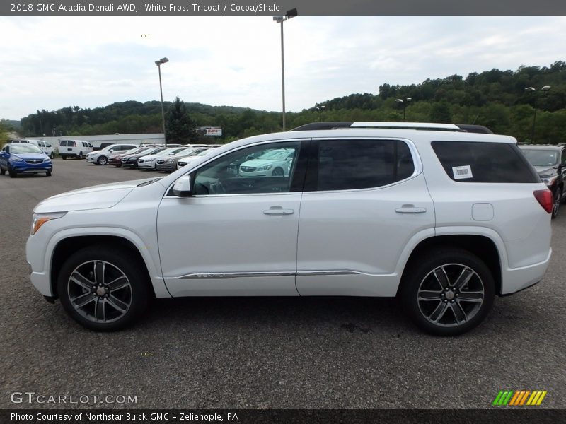 White Frost Tricoat / Cocoa/Shale 2018 GMC Acadia Denali AWD