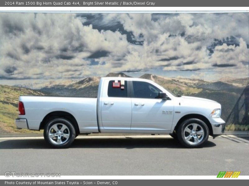 Bright Silver Metallic / Black/Diesel Gray 2014 Ram 1500 Big Horn Quad Cab 4x4