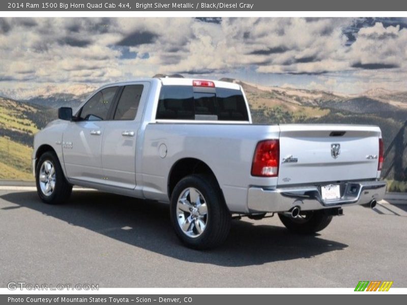 Bright Silver Metallic / Black/Diesel Gray 2014 Ram 1500 Big Horn Quad Cab 4x4
