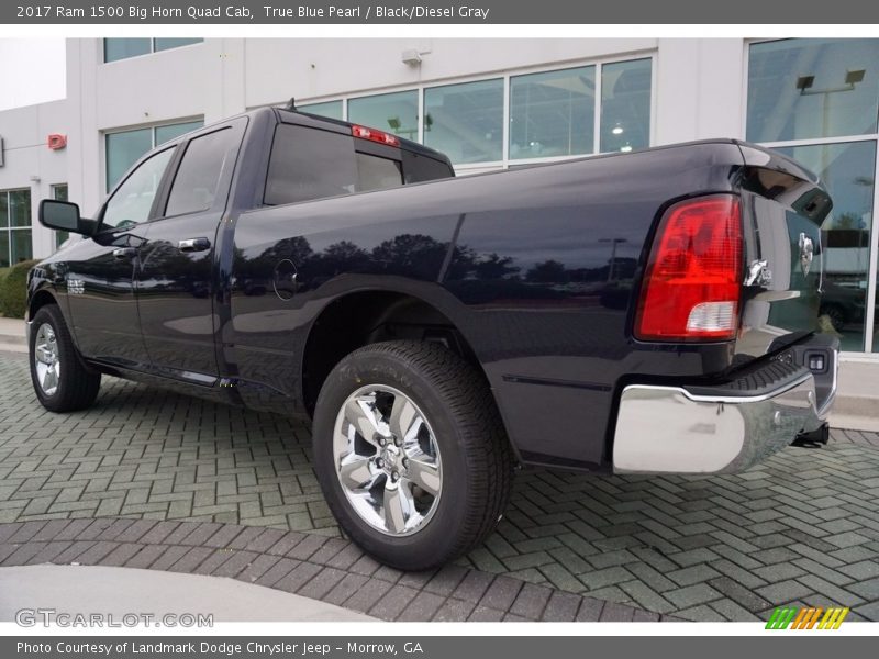 True Blue Pearl / Black/Diesel Gray 2017 Ram 1500 Big Horn Quad Cab