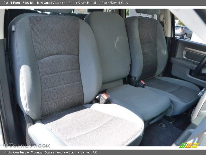 Bright Silver Metallic / Black/Diesel Gray 2014 Ram 1500 Big Horn Quad Cab 4x4