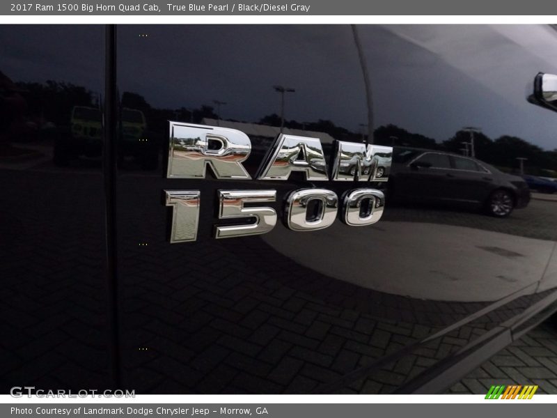 True Blue Pearl / Black/Diesel Gray 2017 Ram 1500 Big Horn Quad Cab