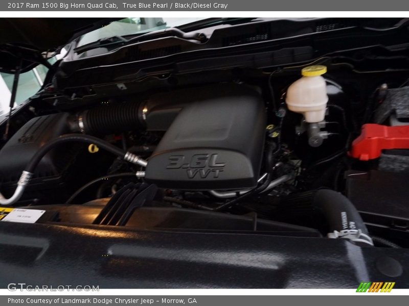 True Blue Pearl / Black/Diesel Gray 2017 Ram 1500 Big Horn Quad Cab