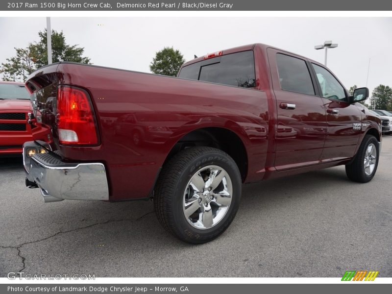 Delmonico Red Pearl / Black/Diesel Gray 2017 Ram 1500 Big Horn Crew Cab
