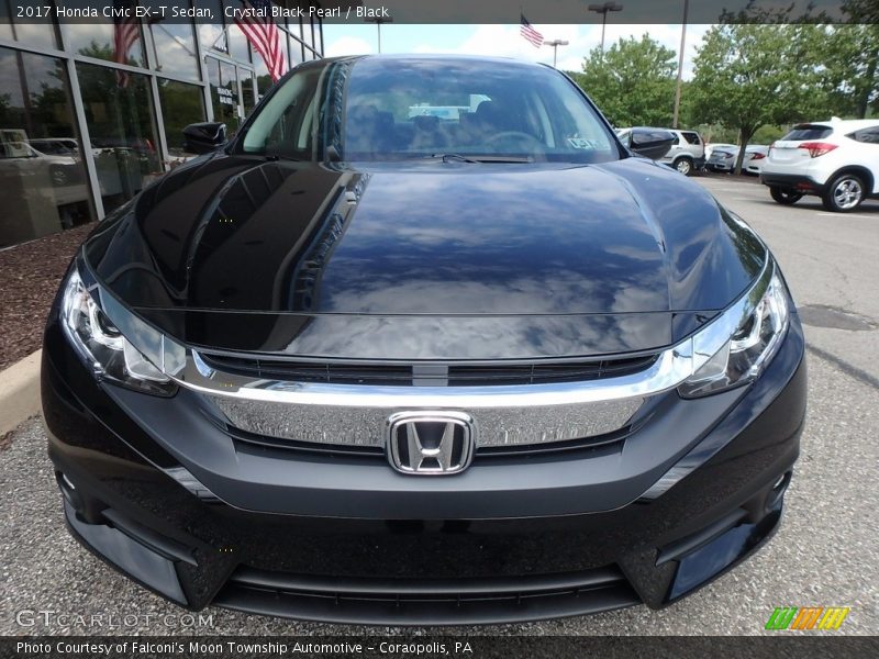 Crystal Black Pearl / Black 2017 Honda Civic EX-T Sedan