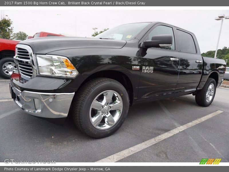 Brilliant Black Crystal Pearl / Black/Diesel Gray 2017 Ram 1500 Big Horn Crew Cab
