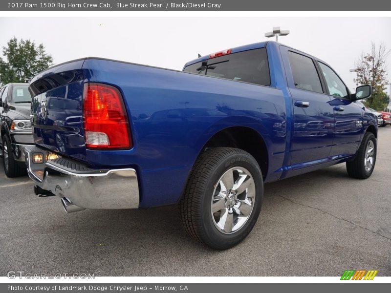 Blue Streak Pearl / Black/Diesel Gray 2017 Ram 1500 Big Horn Crew Cab