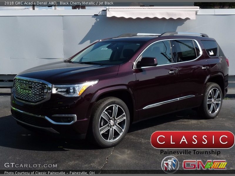 Black Cherry Metallic / Jet Black 2018 GMC Acadia Denali AWD