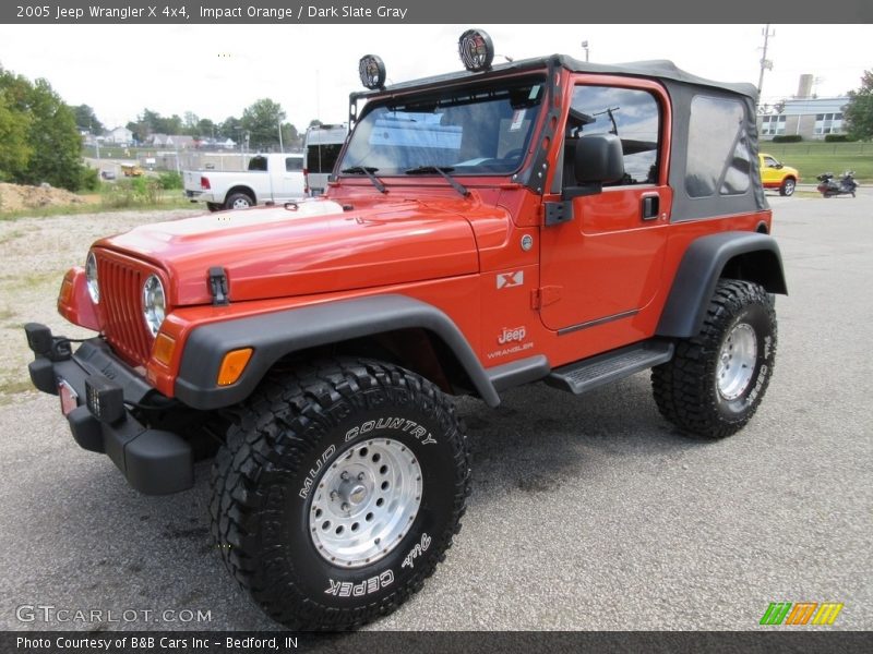 Impact Orange / Dark Slate Gray 2005 Jeep Wrangler X 4x4