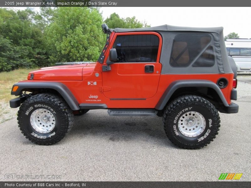 Impact Orange / Dark Slate Gray 2005 Jeep Wrangler X 4x4