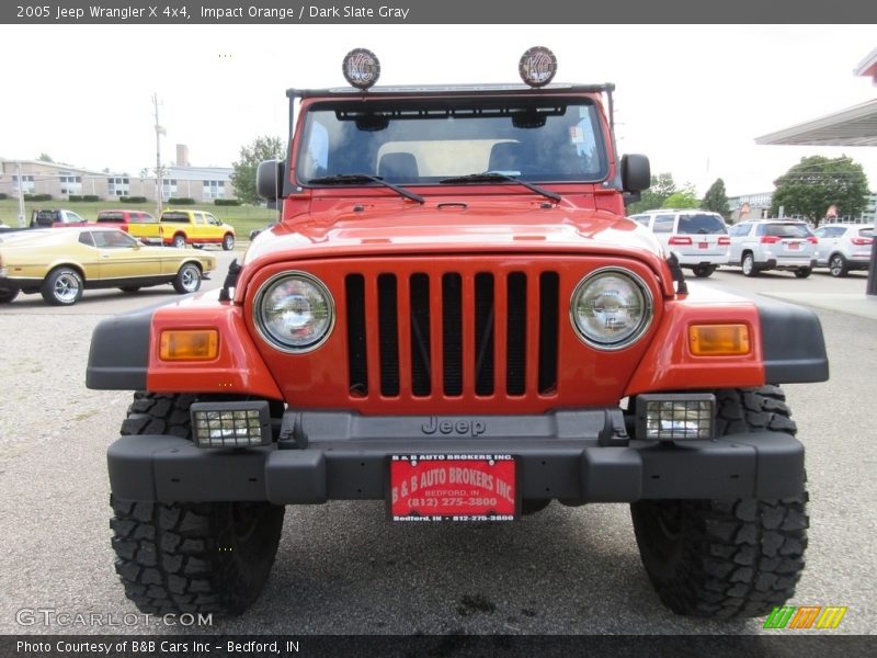 Impact Orange / Dark Slate Gray 2005 Jeep Wrangler X 4x4
