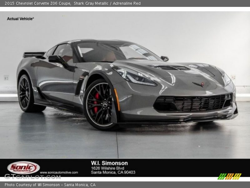 Shark Gray Metallic / Adrenaline Red 2015 Chevrolet Corvette Z06 Coupe