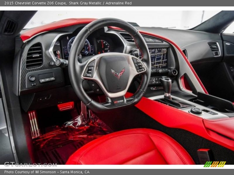 Shark Gray Metallic / Adrenaline Red 2015 Chevrolet Corvette Z06 Coupe
