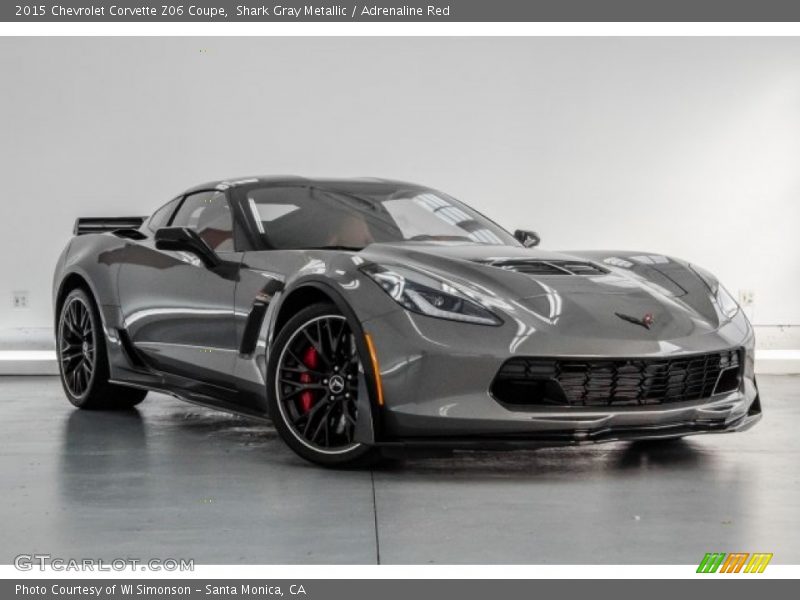 Shark Gray Metallic / Adrenaline Red 2015 Chevrolet Corvette Z06 Coupe