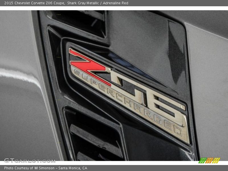 Shark Gray Metallic / Adrenaline Red 2015 Chevrolet Corvette Z06 Coupe
