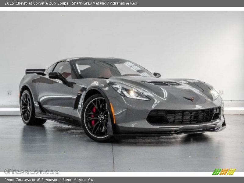 Shark Gray Metallic / Adrenaline Red 2015 Chevrolet Corvette Z06 Coupe