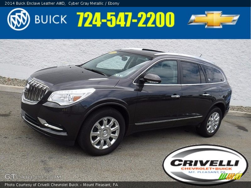 Cyber Gray Metallic / Ebony 2014 Buick Enclave Leather AWD