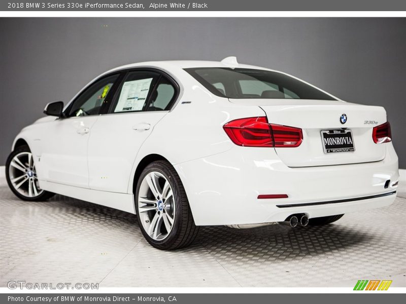 Alpine White / Black 2018 BMW 3 Series 330e iPerformance Sedan