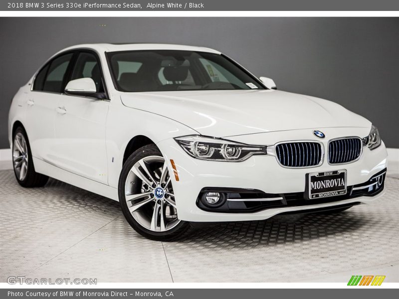 Alpine White / Black 2018 BMW 3 Series 330e iPerformance Sedan