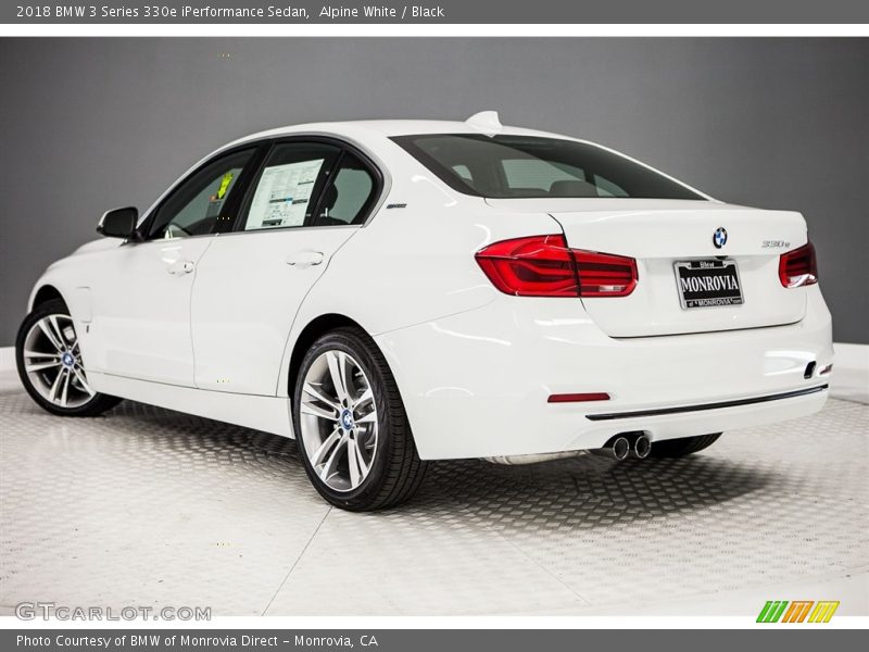 Alpine White / Black 2018 BMW 3 Series 330e iPerformance Sedan