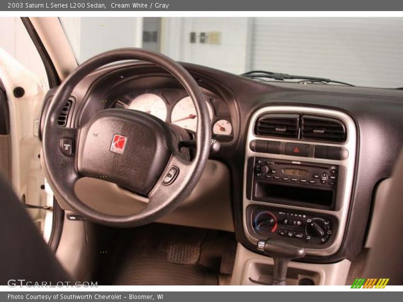 Cream White / Gray 2003 Saturn L Series L200 Sedan