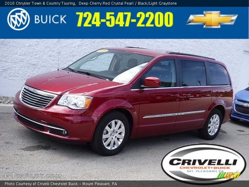 Deep Cherry Red Crystal Pearl / Black/Light Graystone 2016 Chrysler Town & Country Touring