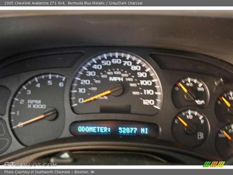 Bermuda Blue Metallic / Gray/Dark Charcoal 2005 Chevrolet Avalanche Z71 4x4